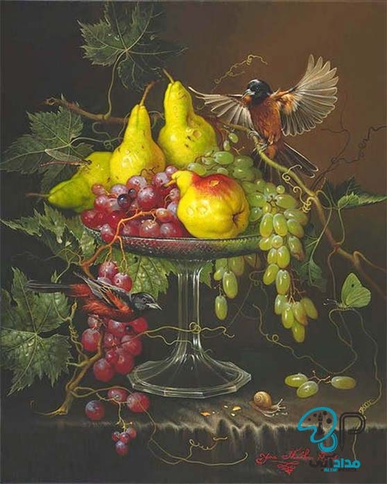 تابلو نقاشی رنگ روغن میوه