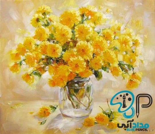 تابلو نقاشی رنگ روغن گل