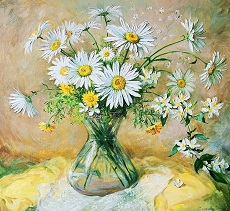 انواع تابلوهای نقاشی رنگ روغن گل و گلدان