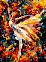 بهترین تابلو نقاشی رنگ روغن رقص باله روی بوم