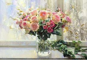 جدیدترین تابلوهای نقاشی رنگ روغن گل و گلدان