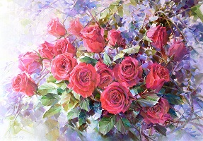 سفارش طرح تابلوهای نقاشی رنگ روغن گل رز