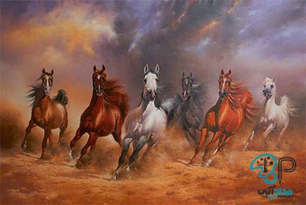 قیمت خرید تابلوهای نقاشی رنگ روغن اسب