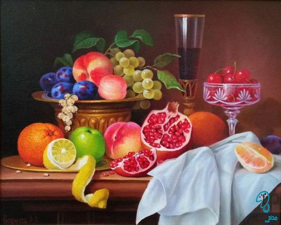 قیمت زیباترین تابلو نقاشی سبد میوه