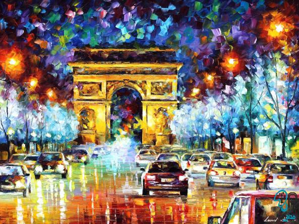 شکل قالب تابلو رنگ روغن پاریس
