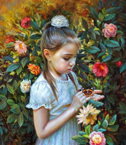 نقاشی رنگ و روغن صورت دختر بهار